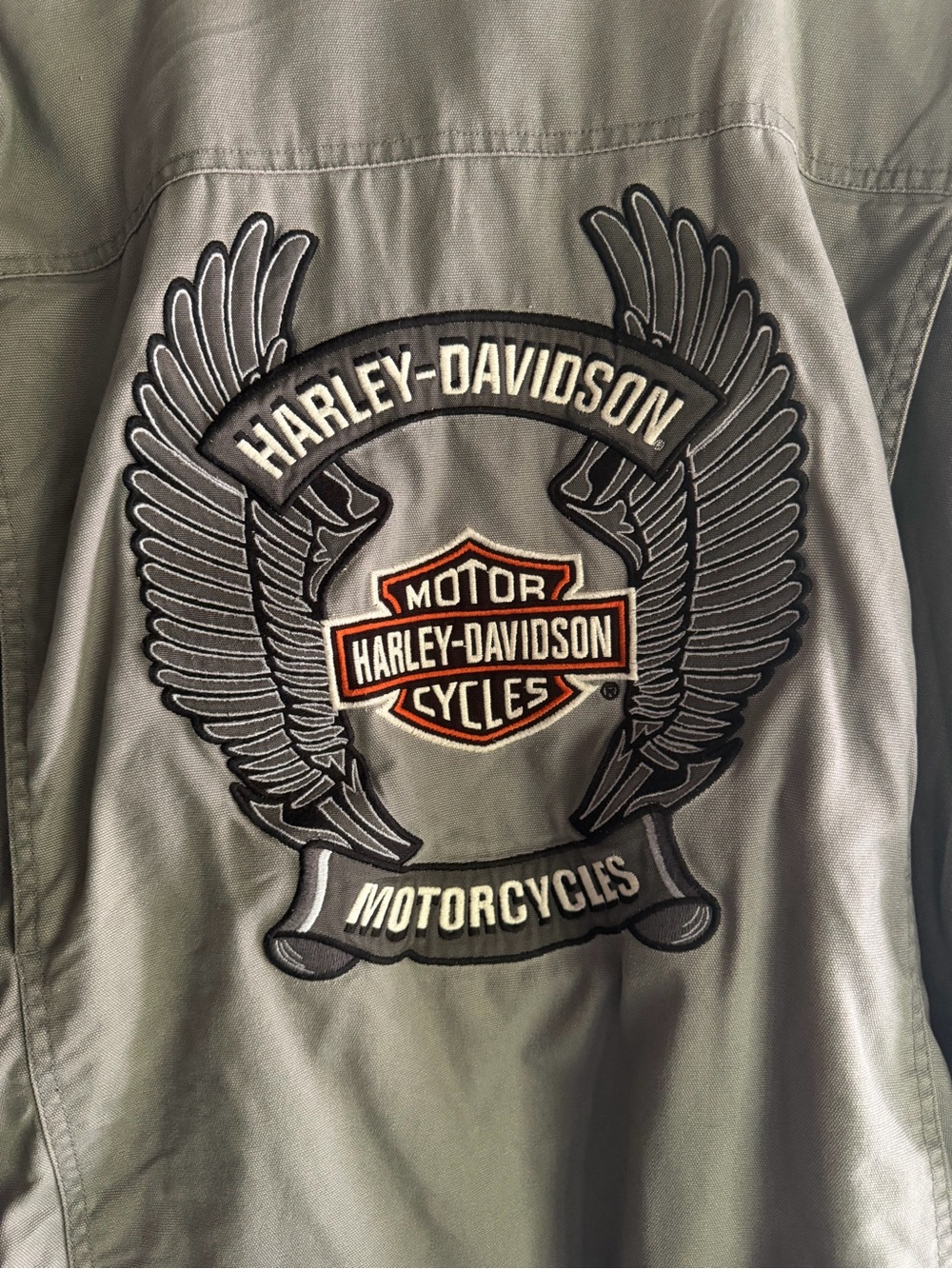 Grey Harley Davidson Jacket Mens XL Embroidered - Picture 8 of 9